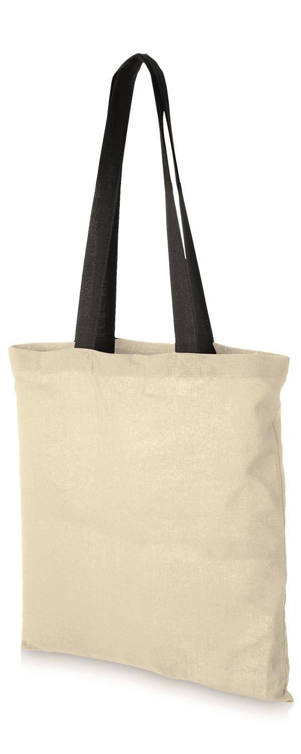 Bawełniana torba na zakupy z kolorowymi uchwytami