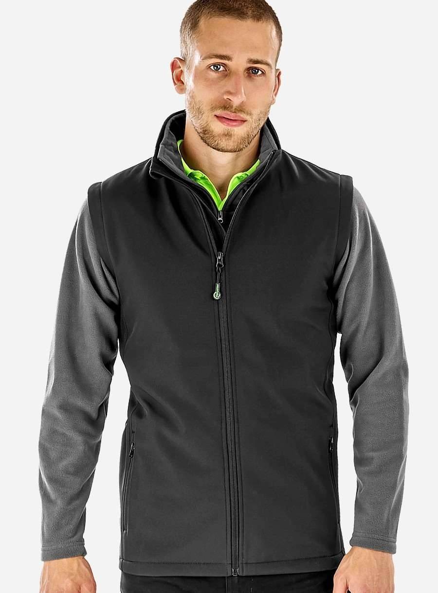Bezrękawnik softshell męski, wykonany z materiału wytworzonego w procesie recyklingu