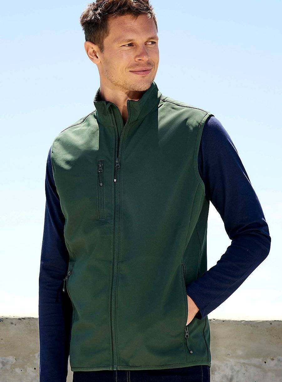 Bezrękawnik w technologii softshell wykonany z ekologicznego materiału, model męski