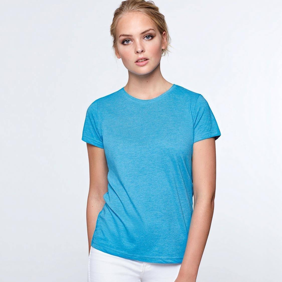 Bezszwowa koszulka sportowa damska w melanżowej kolorystyce