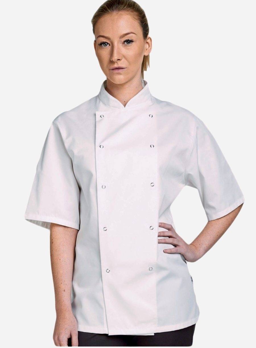 Bluza kucharska o wygodnym prostym kroju z krótkimi rękawkami