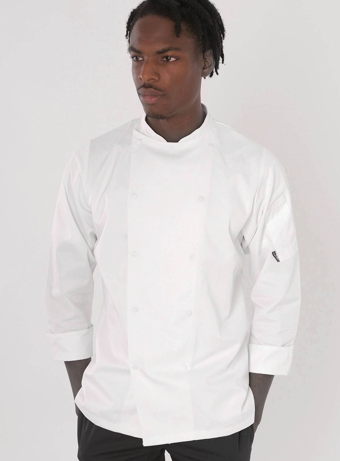 Bluza kucharska z wywiniętymi mankietami
