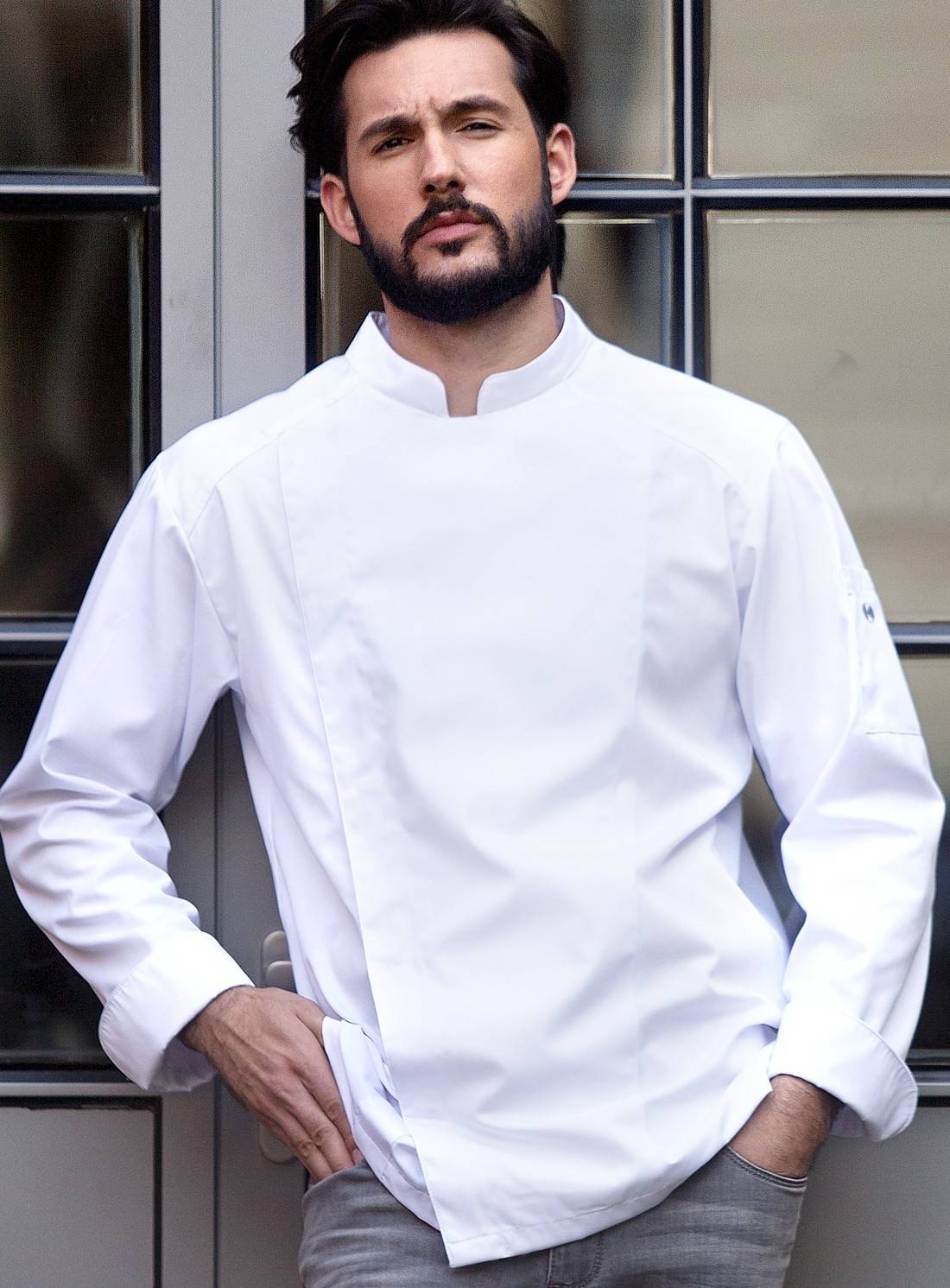 Bluza kucharska zapinana na zatrzaski