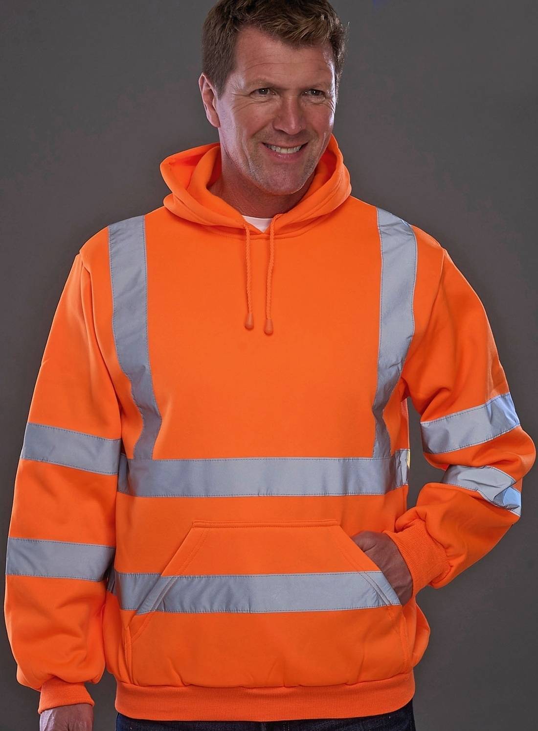 Bluza męska odblaskowa z kapturem Hi Vis