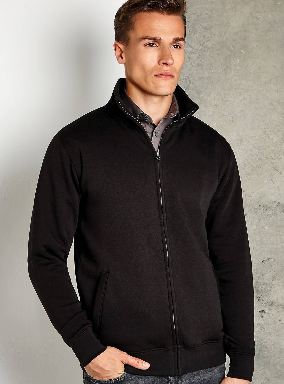 Bluza męska rozpinana długim metalowym zamkiem