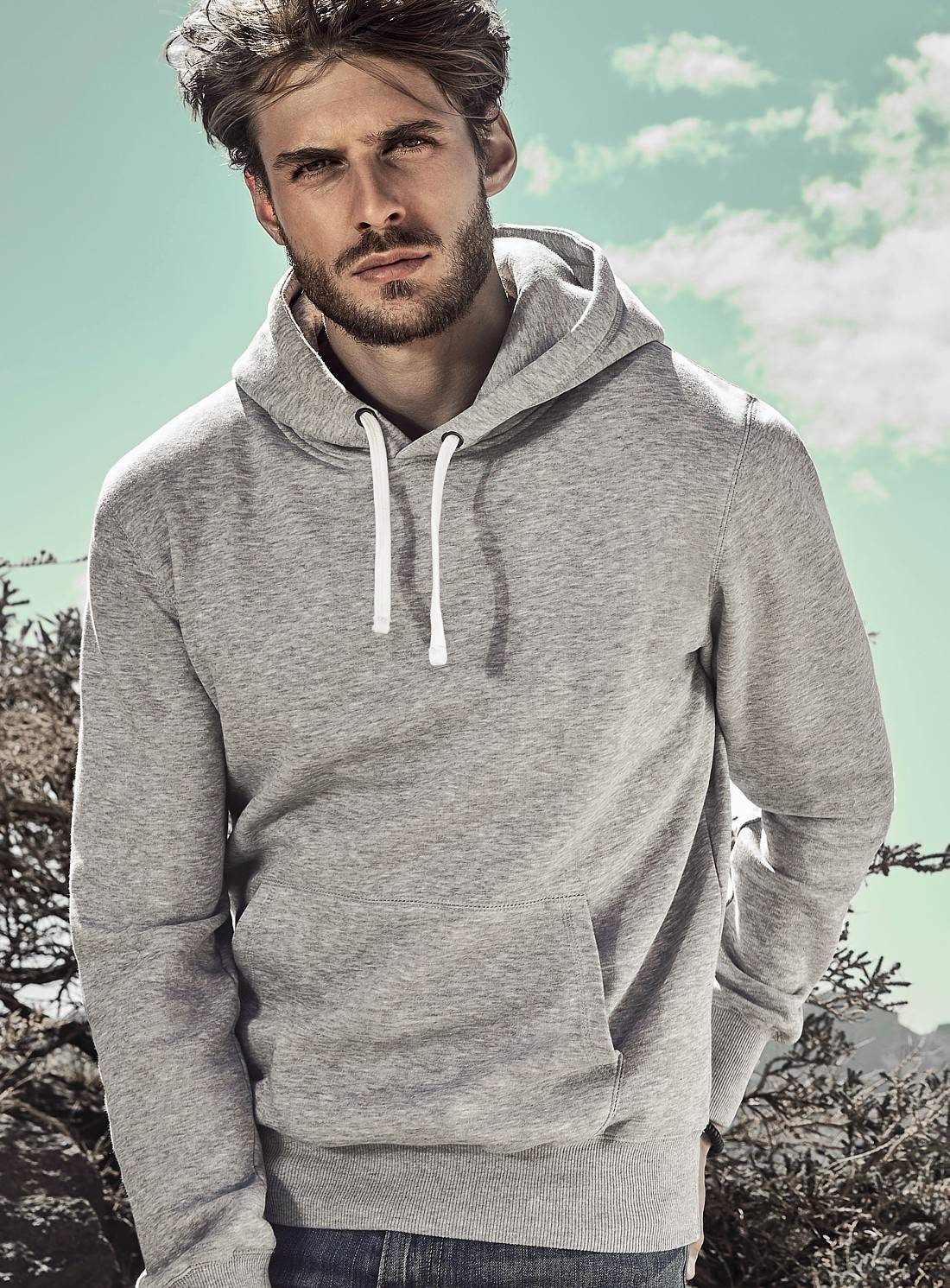Bluza męska z kapturem i kieszeniami typu kangurek