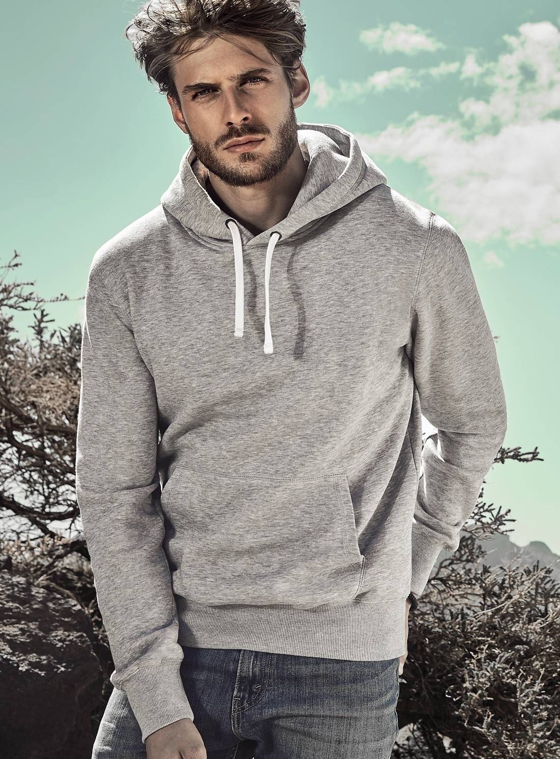 Bluza męska z kapturem i kieszeniami typu kangurek