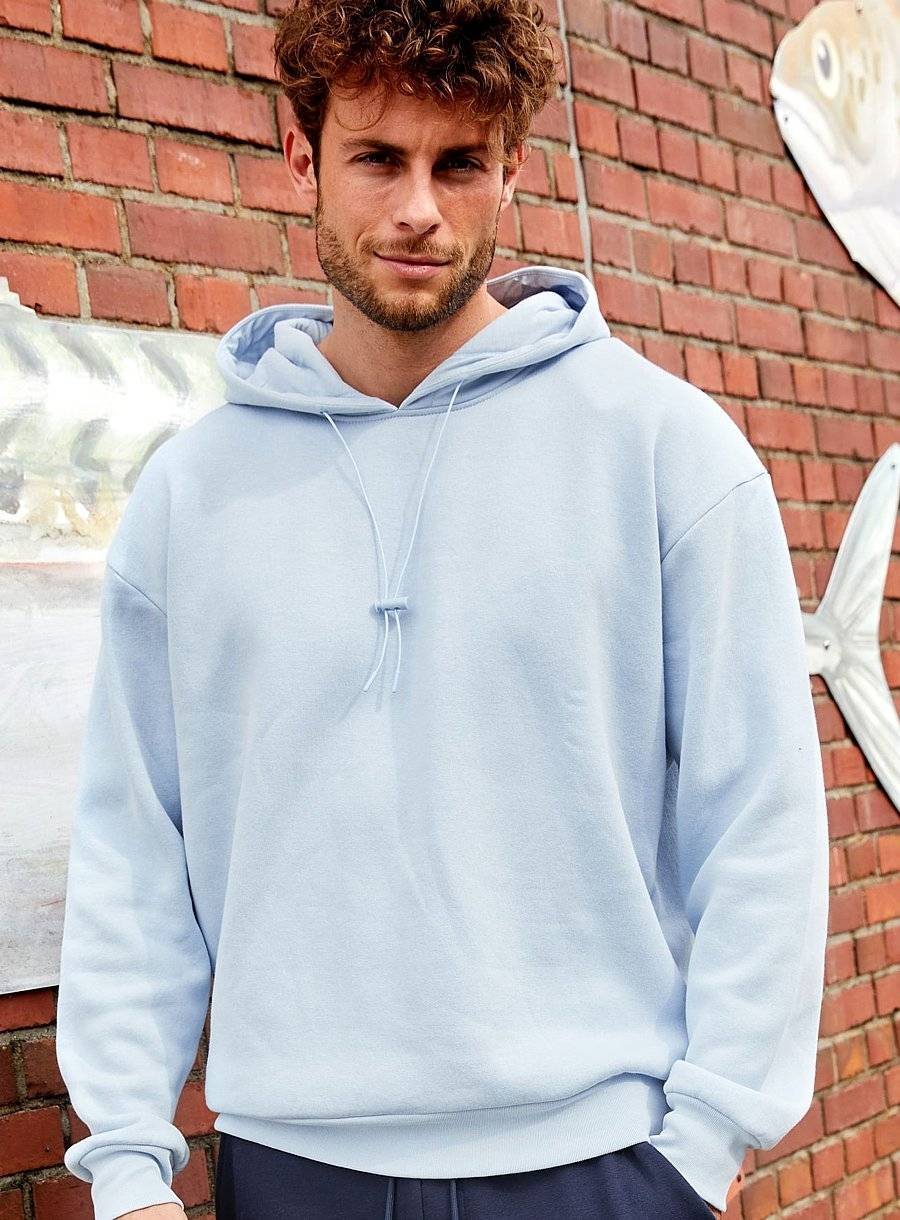 Bluza męska z kapturem regulowanym troczkami ze stoperem, bawełna organiczna