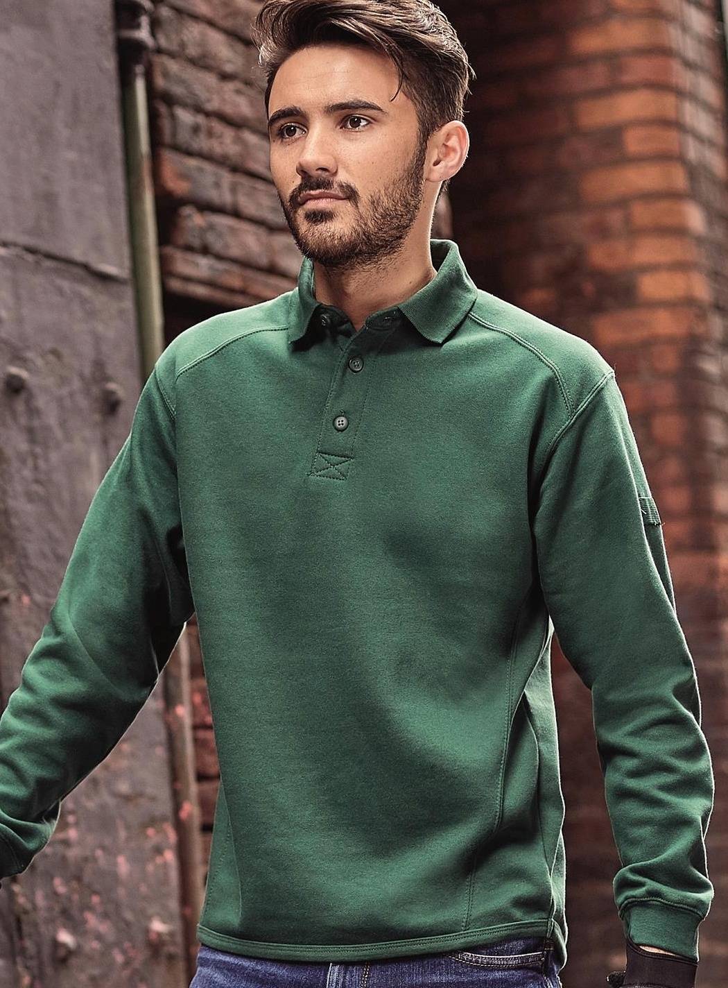 Bluza męska z kołnierzem i plisą