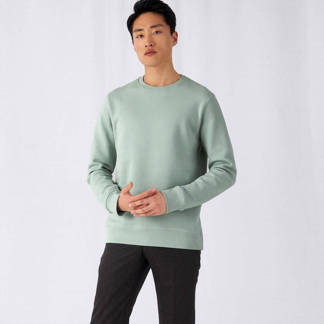 Bluza męska z okrągłym dekoltem B&C o gładkiej strukturze