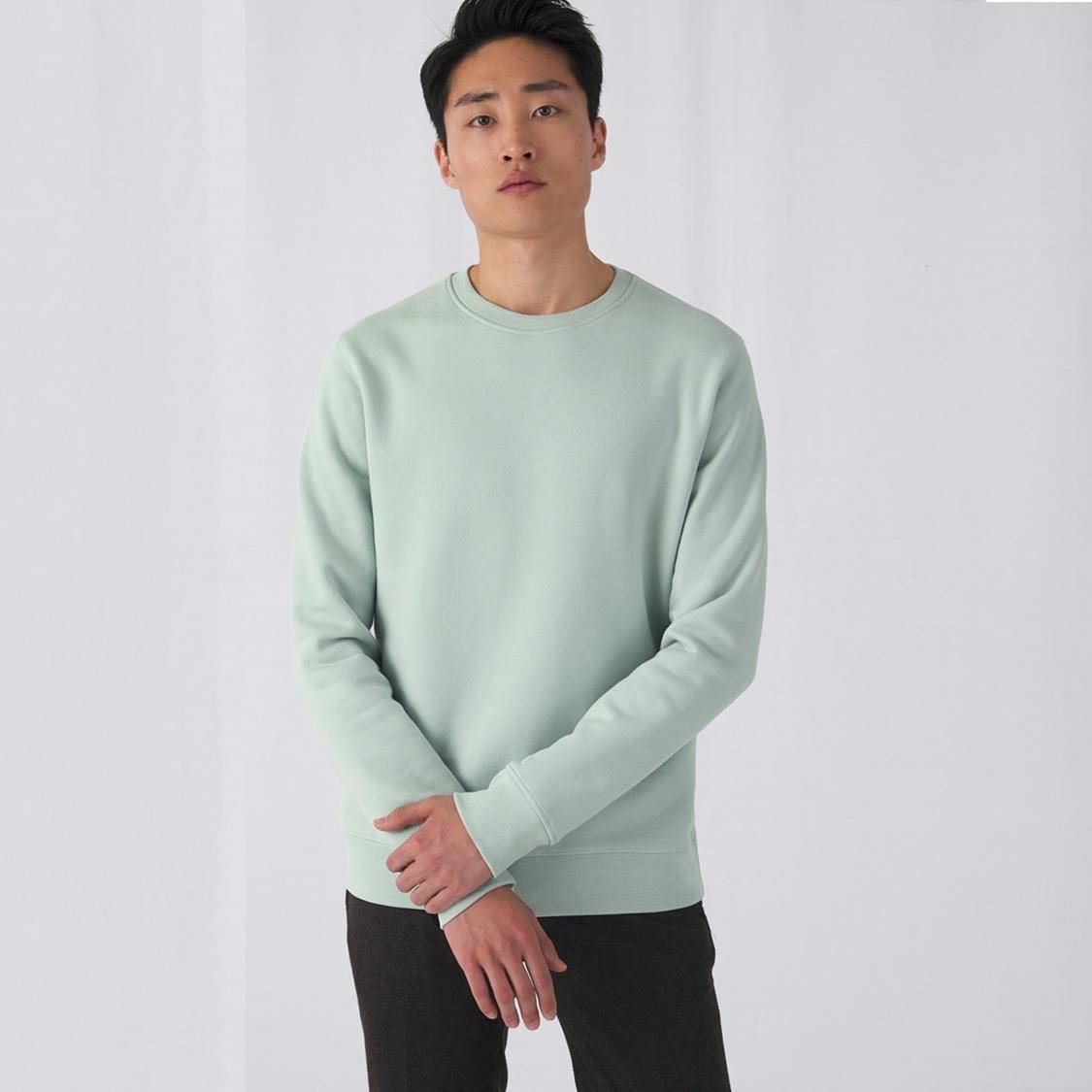 Bluza męska z okrągłym dekoltem B&C o gładkiej strukturze