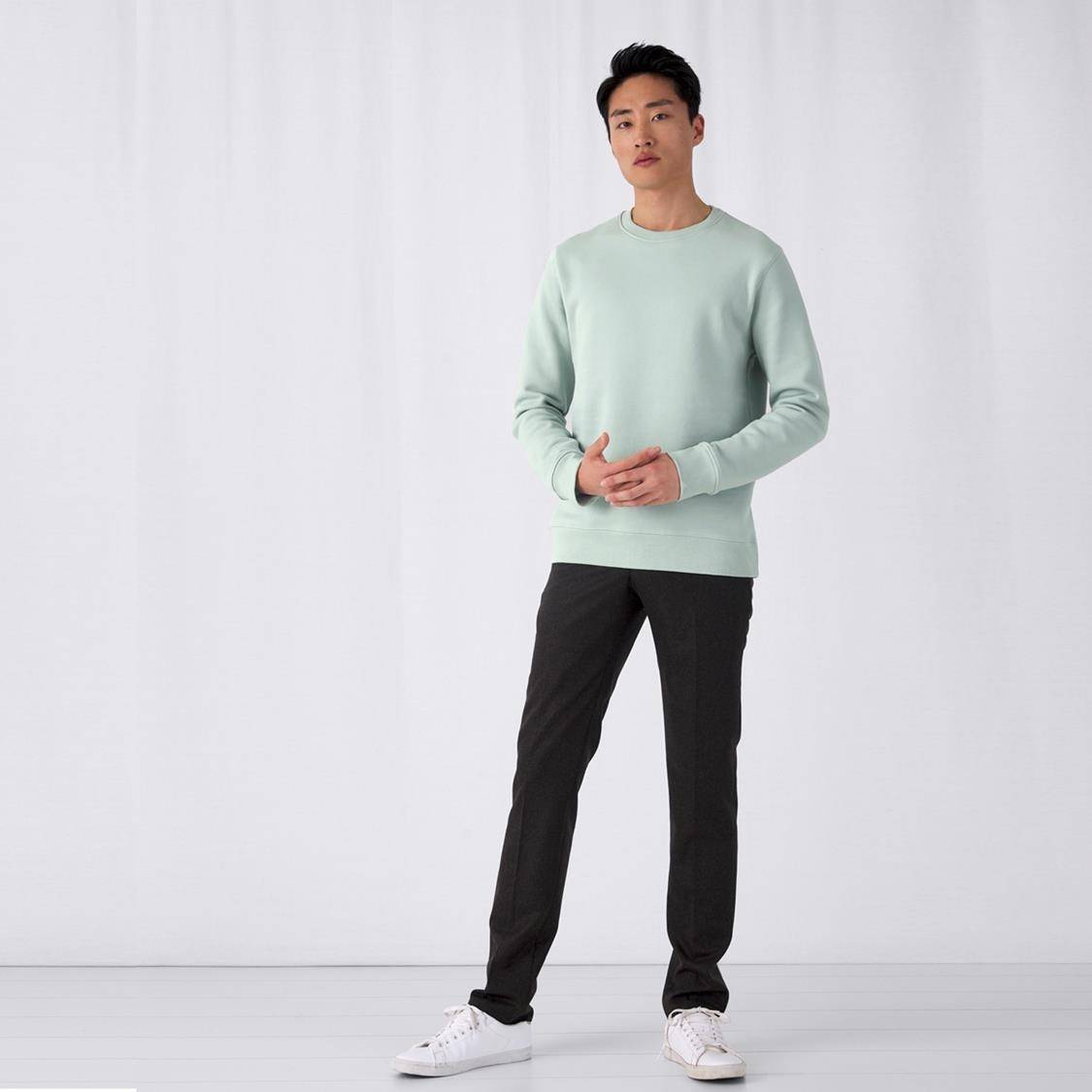 Bluza męska z okrągłym dekoltem B&C o gładkiej strukturze