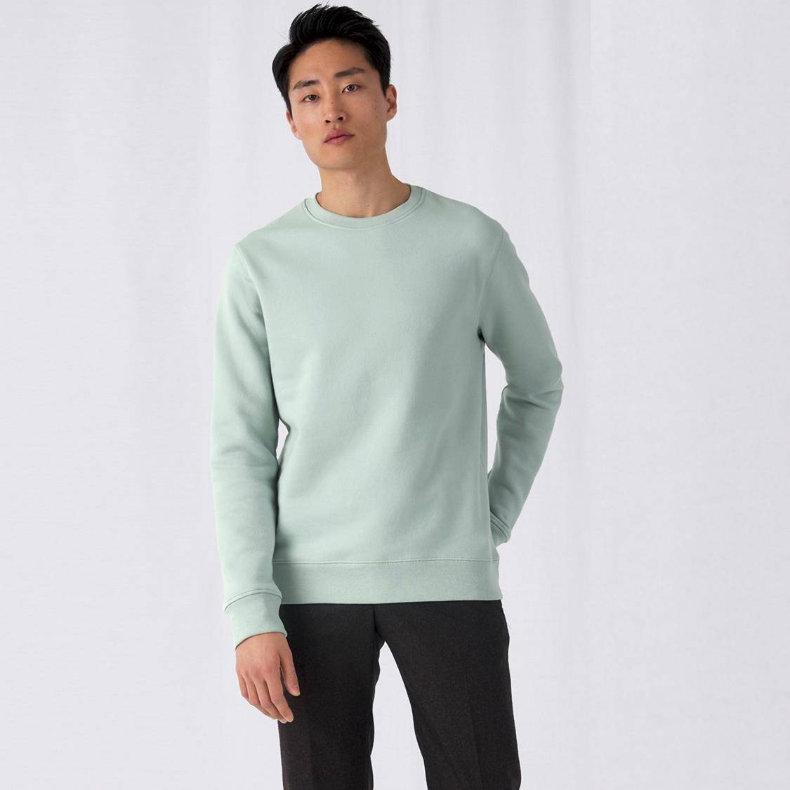 Bluza męska z okrągłym dekoltem B&C o gładkiej strukturze