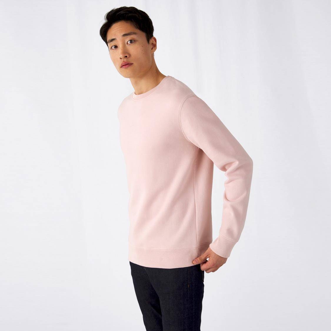 Bluza męska z okrągłym dekoltem B&C o gładkiej strukturze