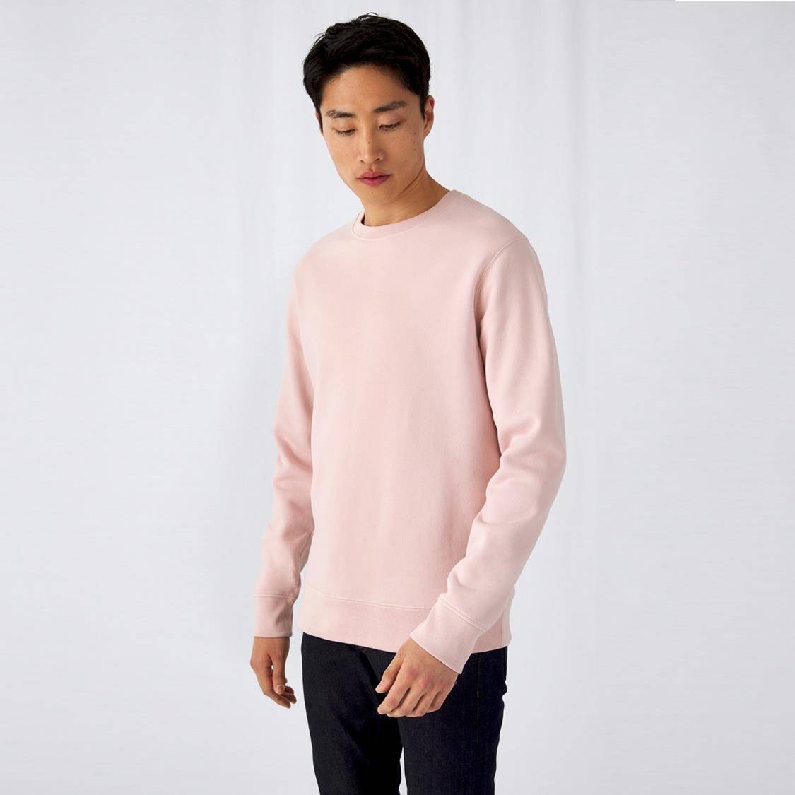 Bluza męska z okrągłym dekoltem B&C o gładkiej strukturze