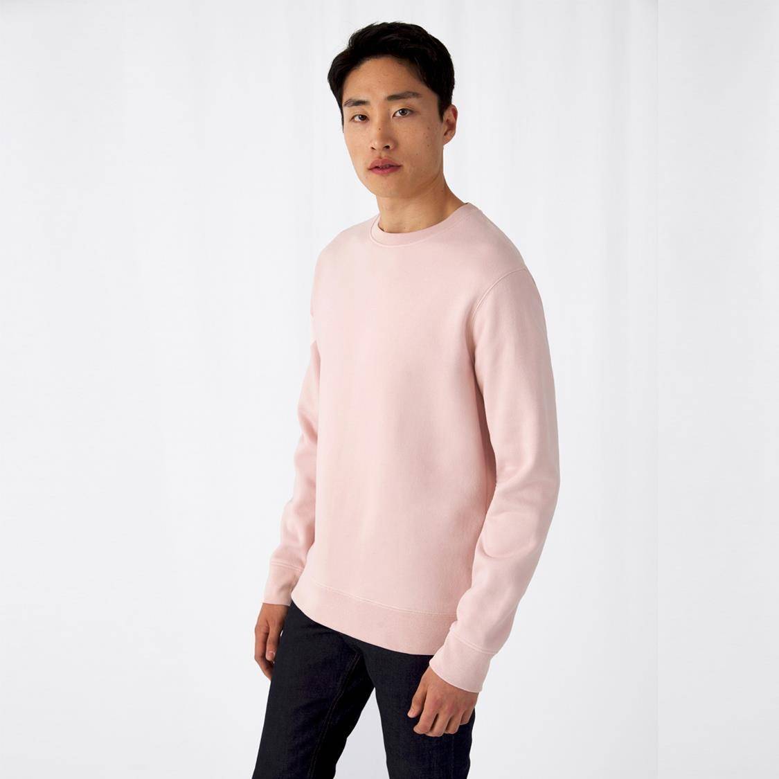 Bluza męska z okrągłym dekoltem B&C o gładkiej strukturze