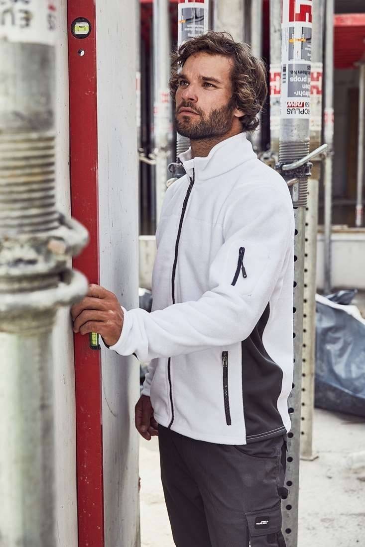 Bluza męska z polaru z bocznymi panelami w technologii softshell, wytrzymała