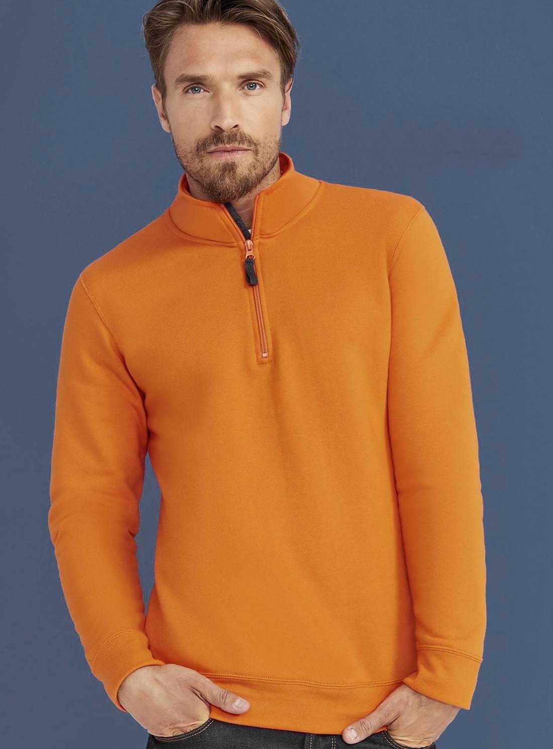 Bluza męska ze stójką z zamkiem