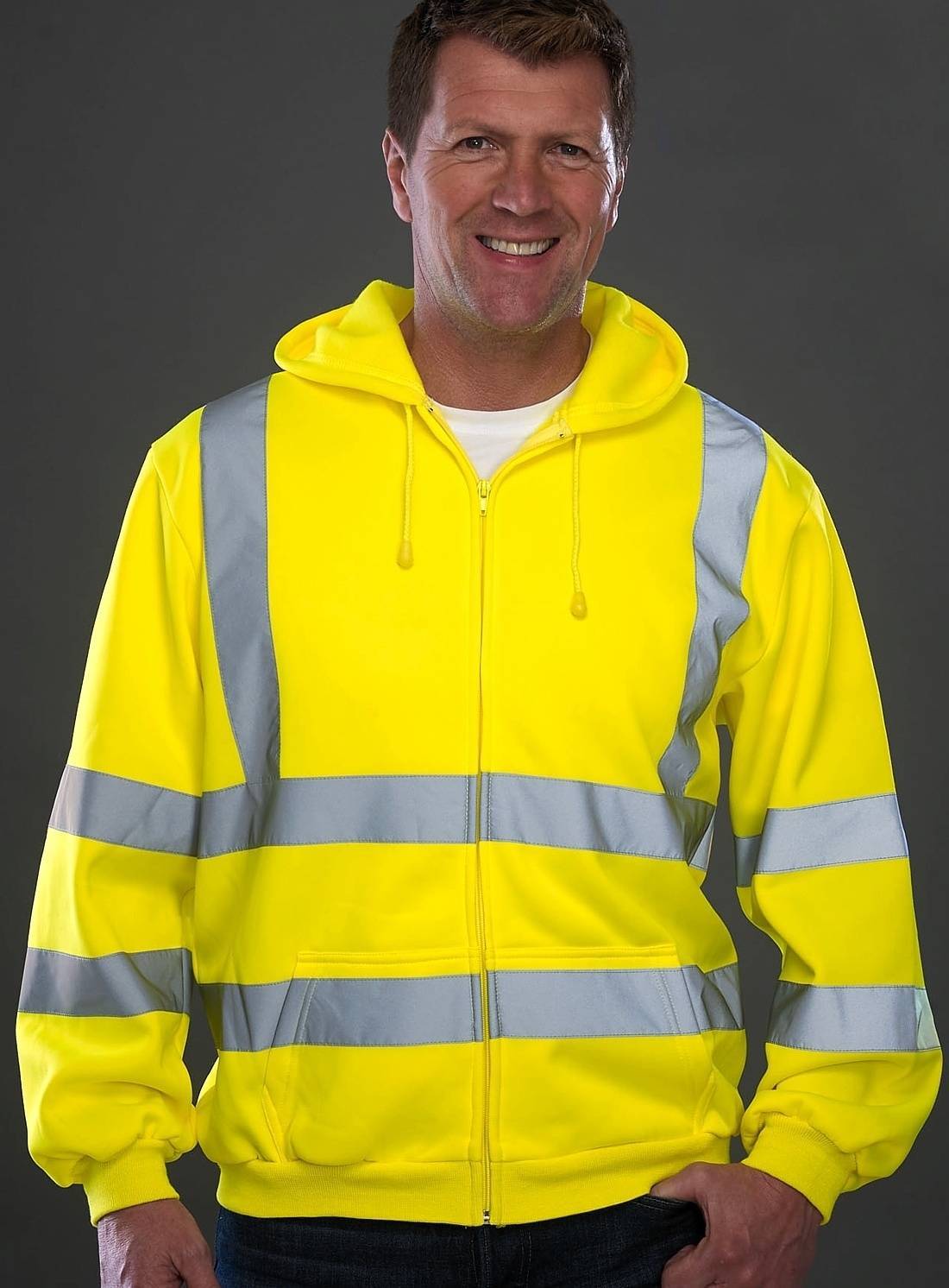 Bluza odblaskowa męska z kapturem Hi Vis