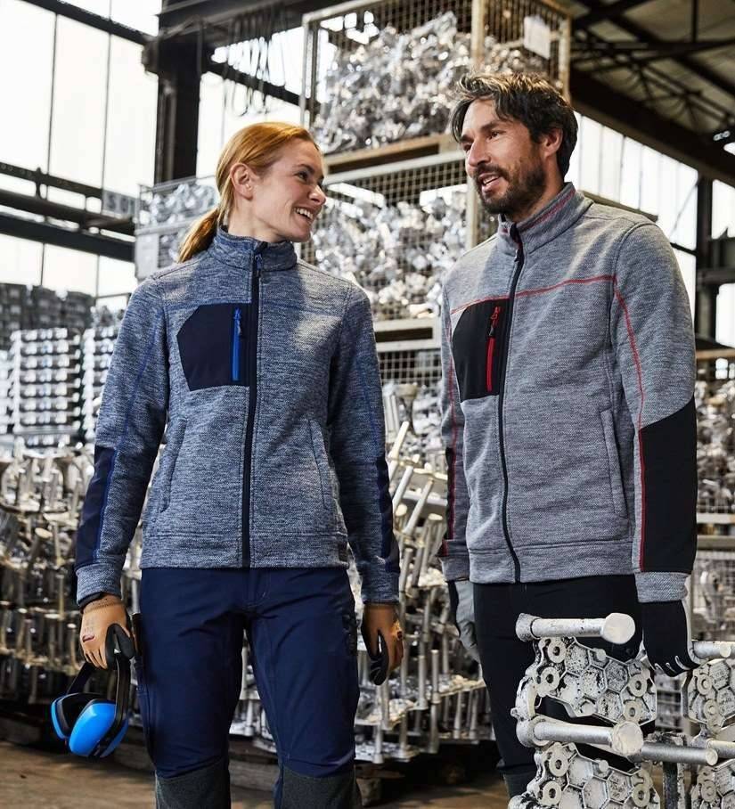 Bluza polarowa męska w kolorystyce melanżowej z ozdobnymi szwami