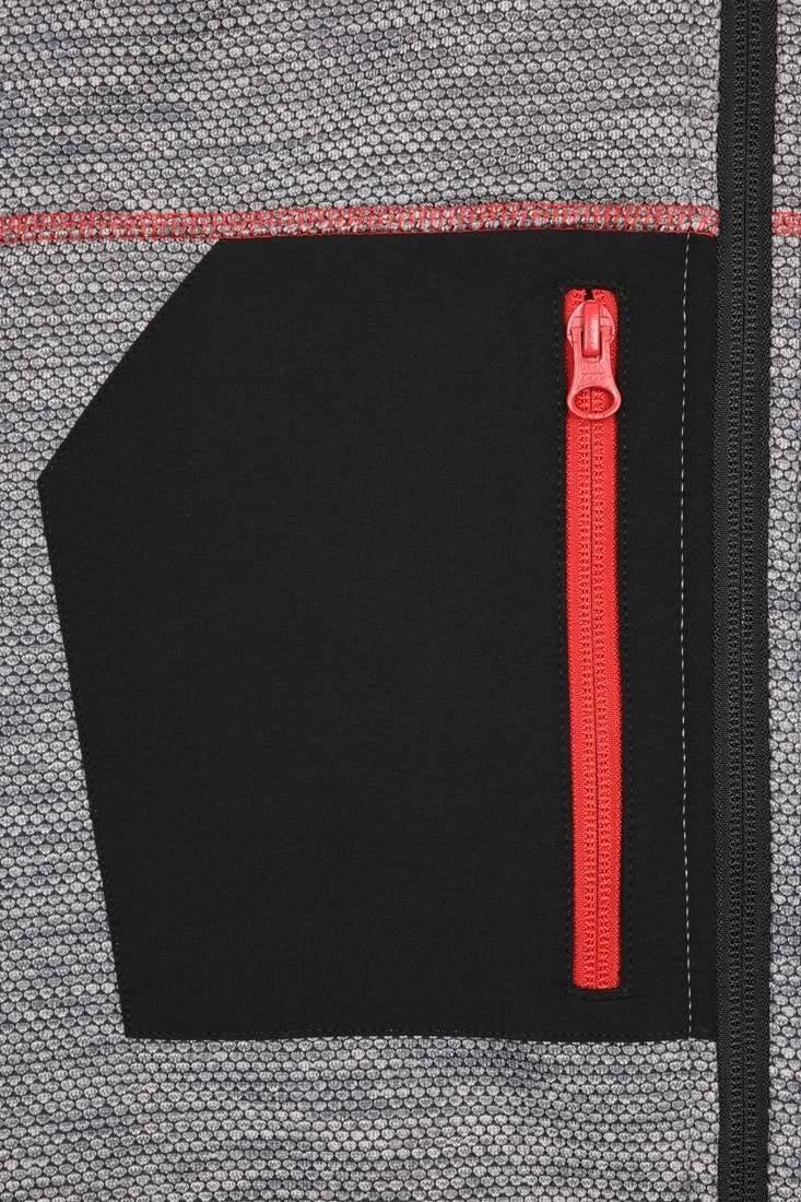 Bluza polarowa męska w kolorystyce melanżowej z ozdobnymi szwami