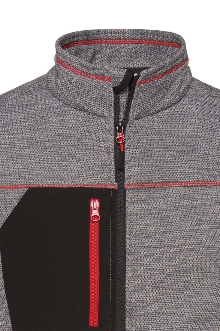 Bluza polarowa męska w kolorystyce melanżowej z ozdobnymi szwami