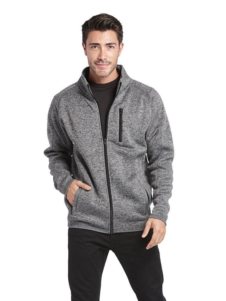 Bluza polarowa wykonana z melanżowego materiału, model męski