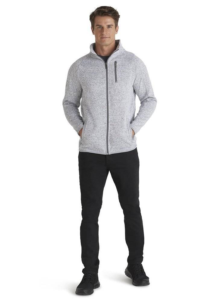 Bluza polarowa wykonana z melanżowego materiału, model męski