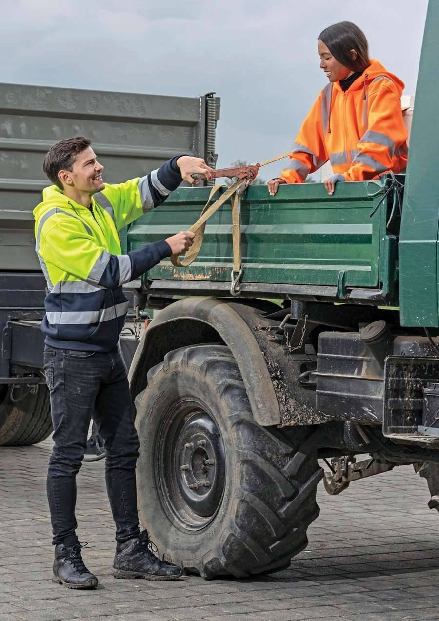 Bluza robocza z kapturem z naszywanymi odblaskowymi pasami