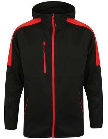 Bluza softshell z kapturem w kontrastowych kolorach
