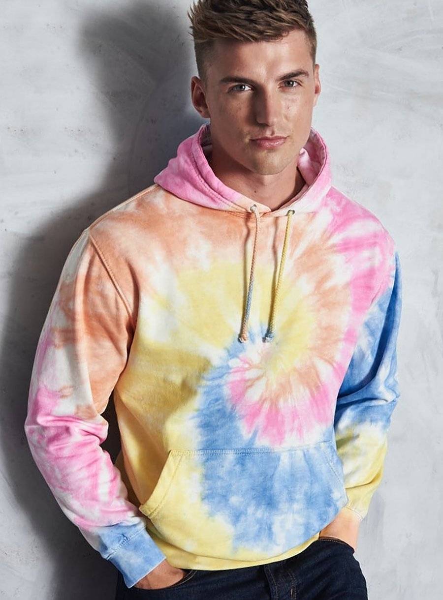 Bluza wielokolorowa w stylu Tie-Dye z dwuwarstwowym kapturem