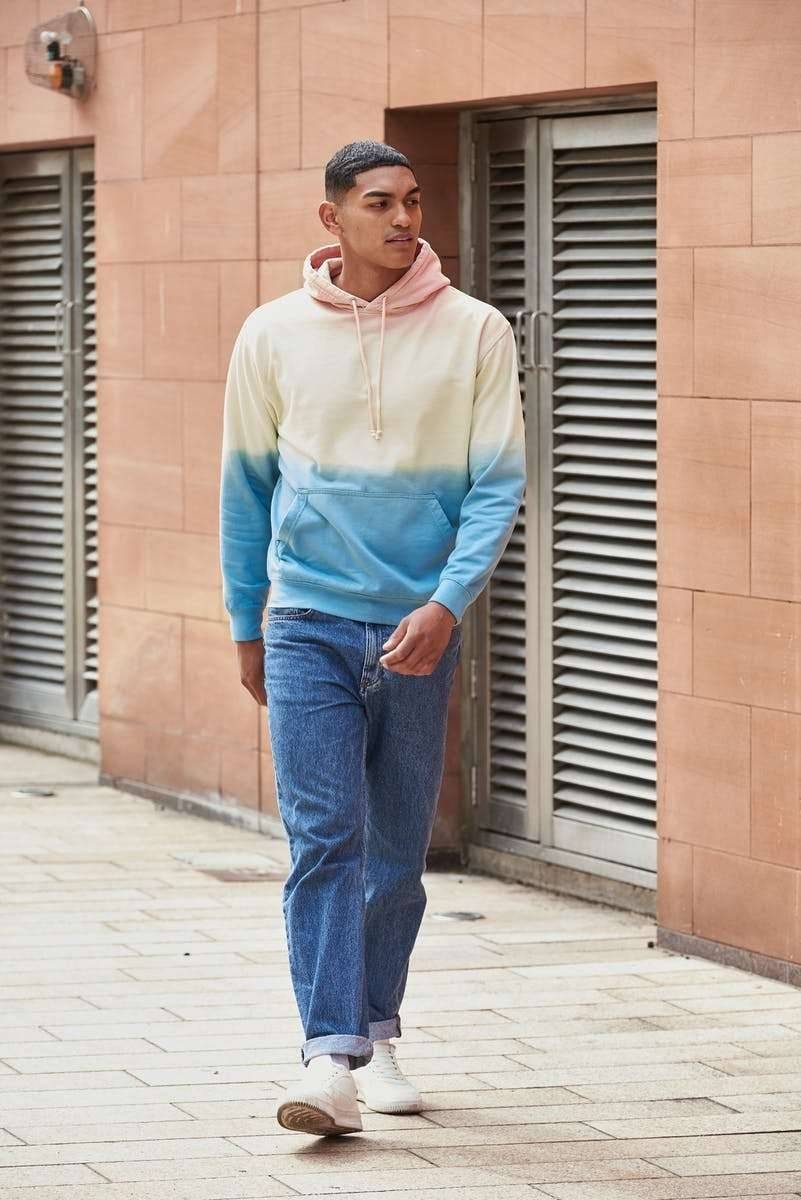 Bluza wielokolorowa w stylu Tie-Dye z dwuwarstwowym kapturem