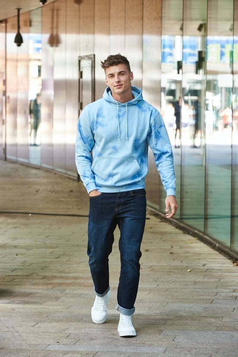 Bluza wielokolorowa w stylu Tie-Dye z dwuwarstwowym kapturem