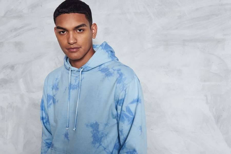 Bluza wielokolorowa w stylu Tie-Dye z dwuwarstwowym kapturem