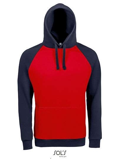 Bluza z kapturem w stylu bejsbolowym z raglanowymi rękawami