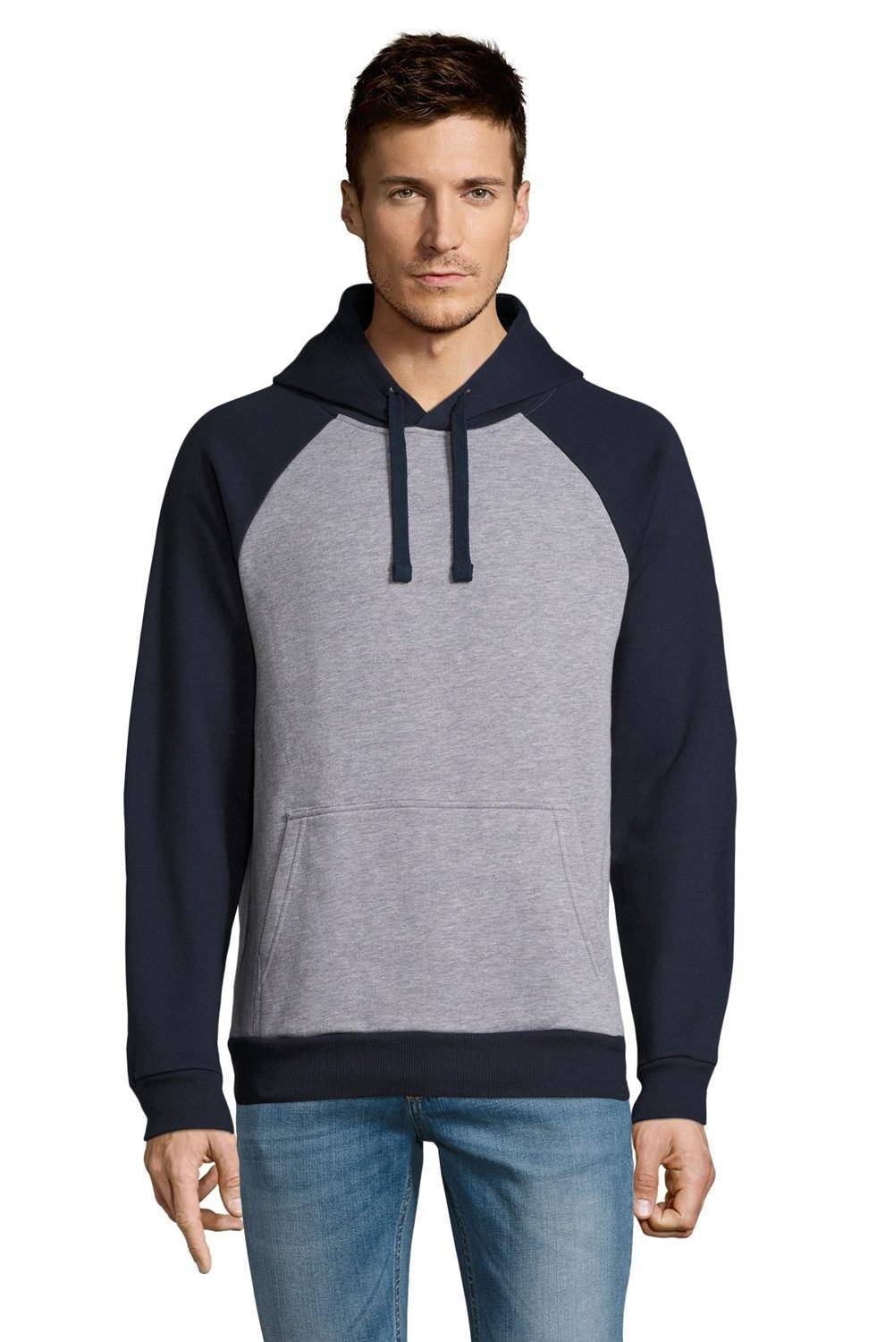 Bluza z kapturem w stylu bejsbolowym z raglanowymi rękawami