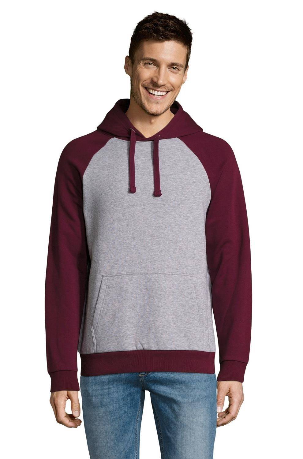 Bluza z kapturem w stylu bejsbolowym z raglanowymi rękawami