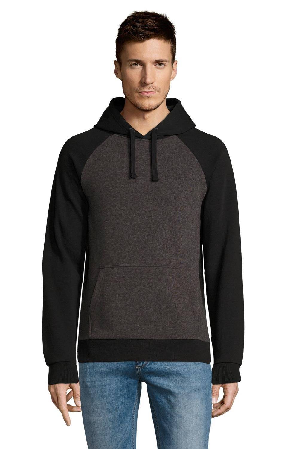 Bluza z kapturem w stylu bejsbolowym z raglanowymi rękawami