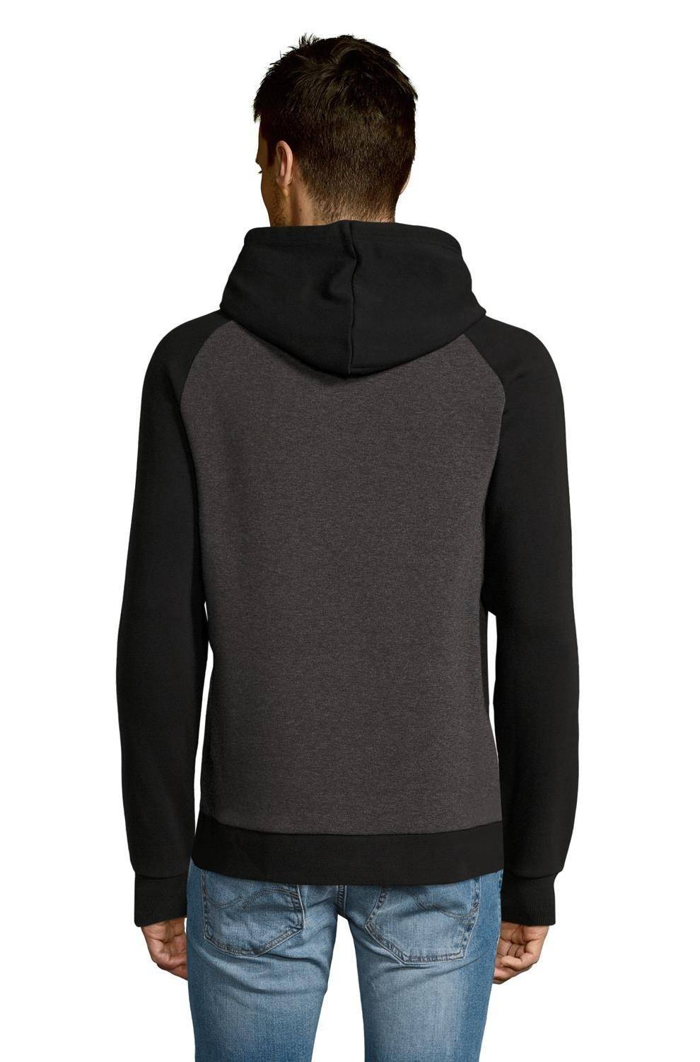 Bluza z kapturem w stylu bejsbolowym z raglanowymi rękawami