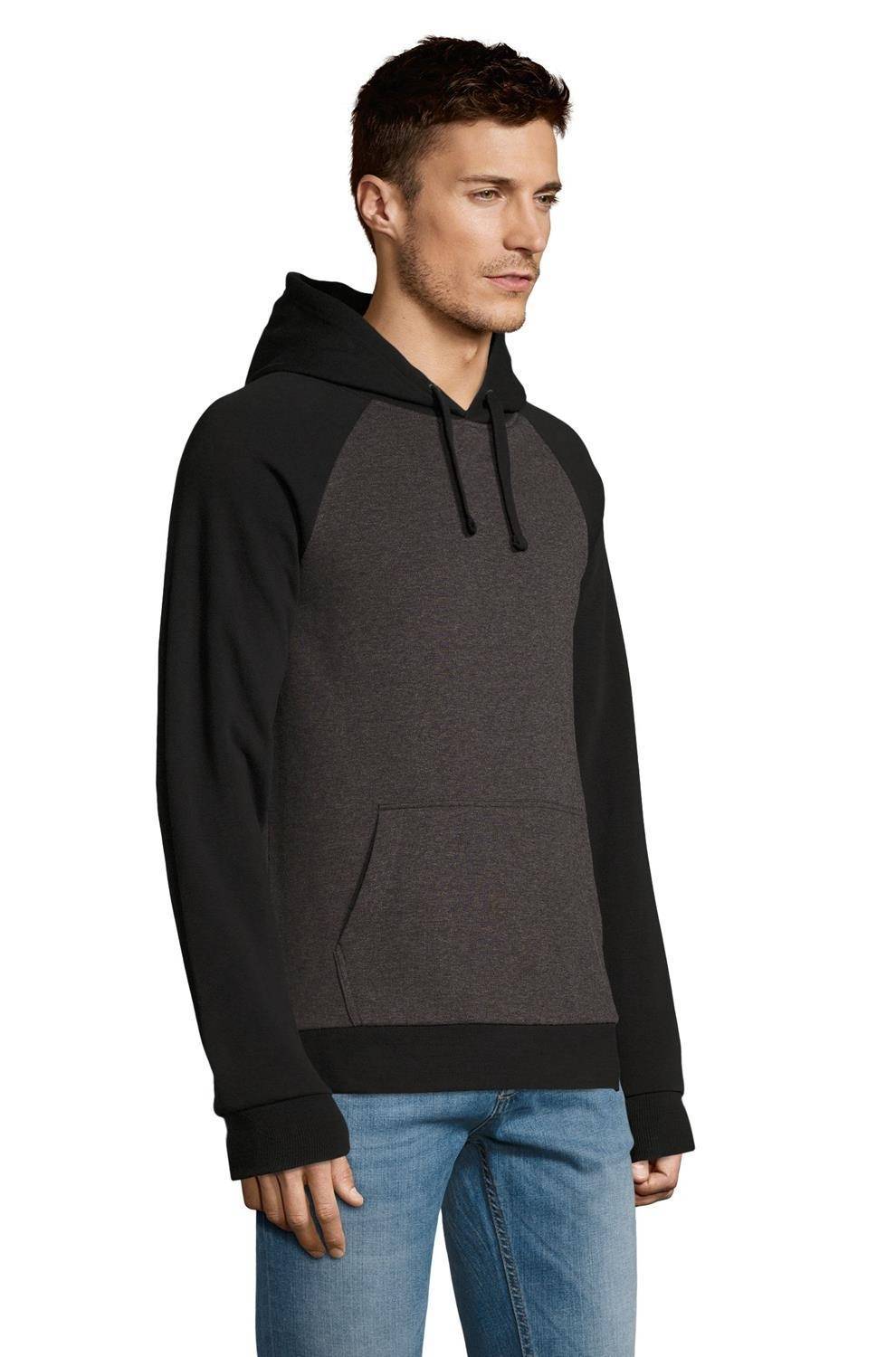 Bluza z kapturem w stylu bejsbolowym z raglanowymi rękawami