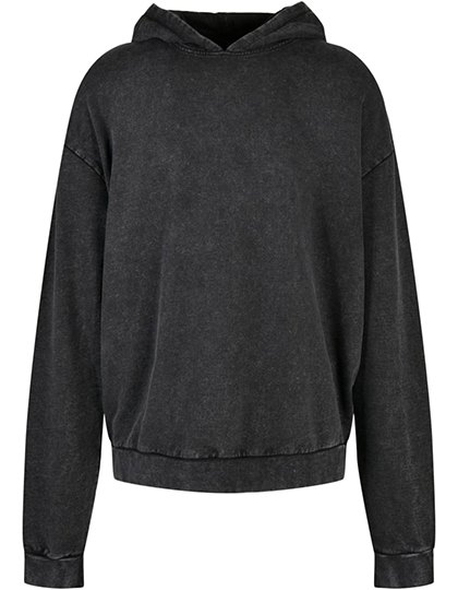Bluza z kapturem z dekoracyjną strukturą spranego materiału, fason oversized