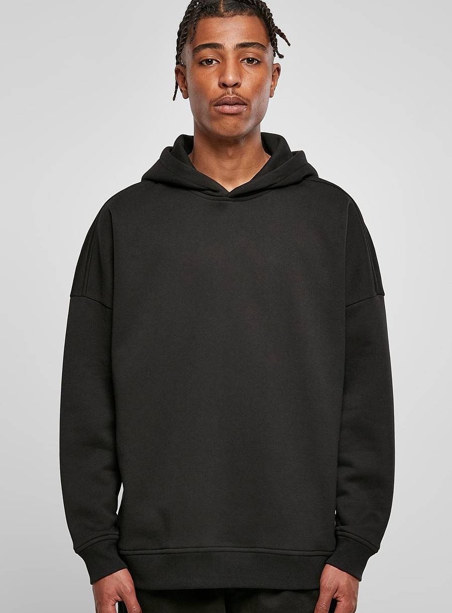 Bluza z kapturem z obniżonymi ramionami, fason oversized