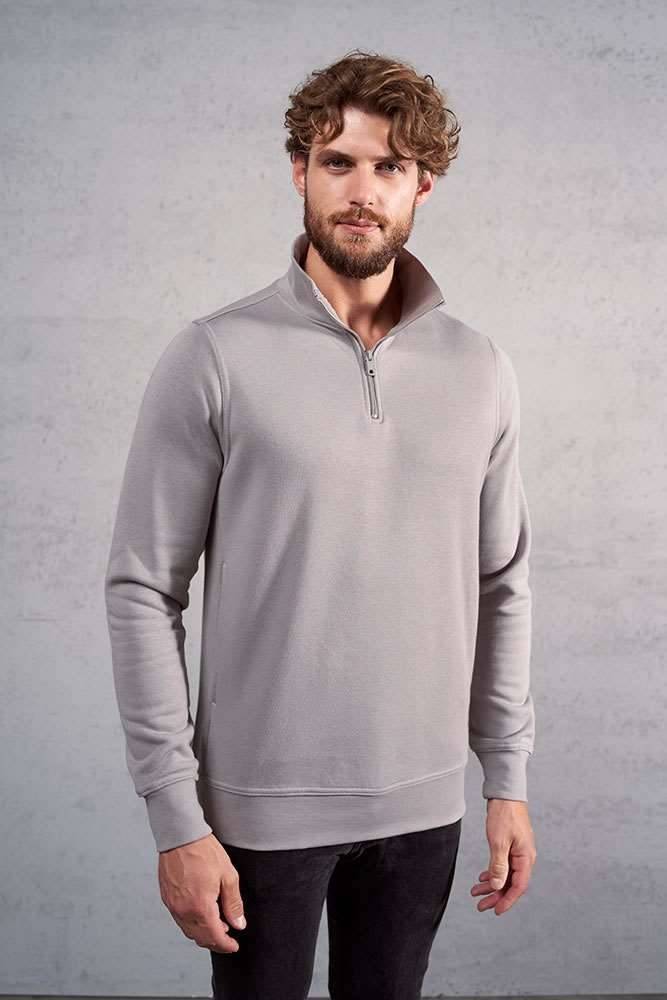 Bluza z krótkim zamkiem uszyta z tkaniny typu Molton