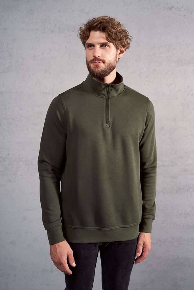 Bluza z krótkim zamkiem uszyta z tkaniny typu Molton