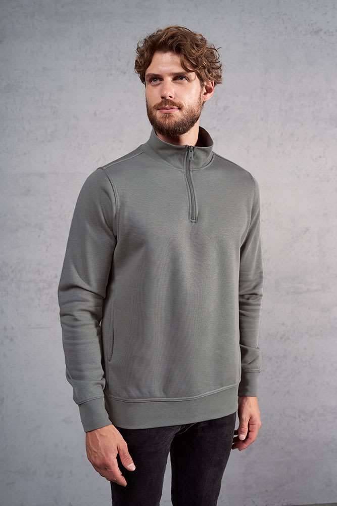 Bluza z krótkim zamkiem uszyta z tkaniny typu Molton