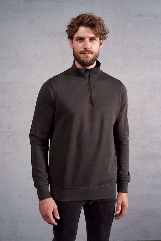 Bluza z krótkim zamkiem uszyta z tkaniny typu Molton