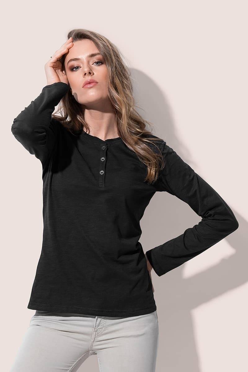 Bluzka damska Stedman z listwą z guzikami