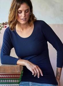 Bluzka damska we wzorze 3/4 Sleeve Stretch Tee