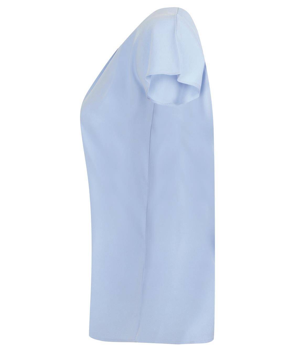 Bluzka damska z tylnym zapięciem na guzik i zaokrąglonym dołem