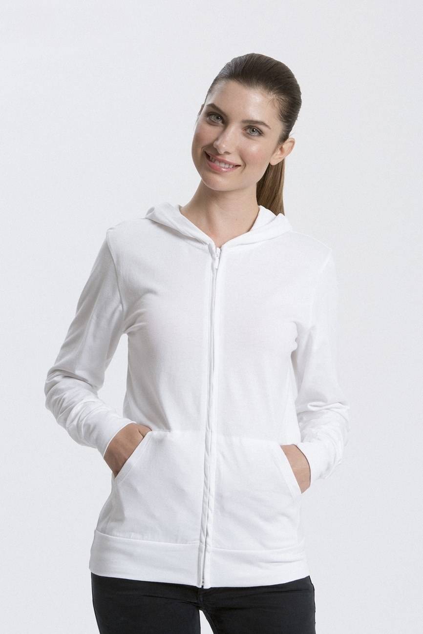 Bluzka kangurek na zamek z bawełny organicznej Neutral